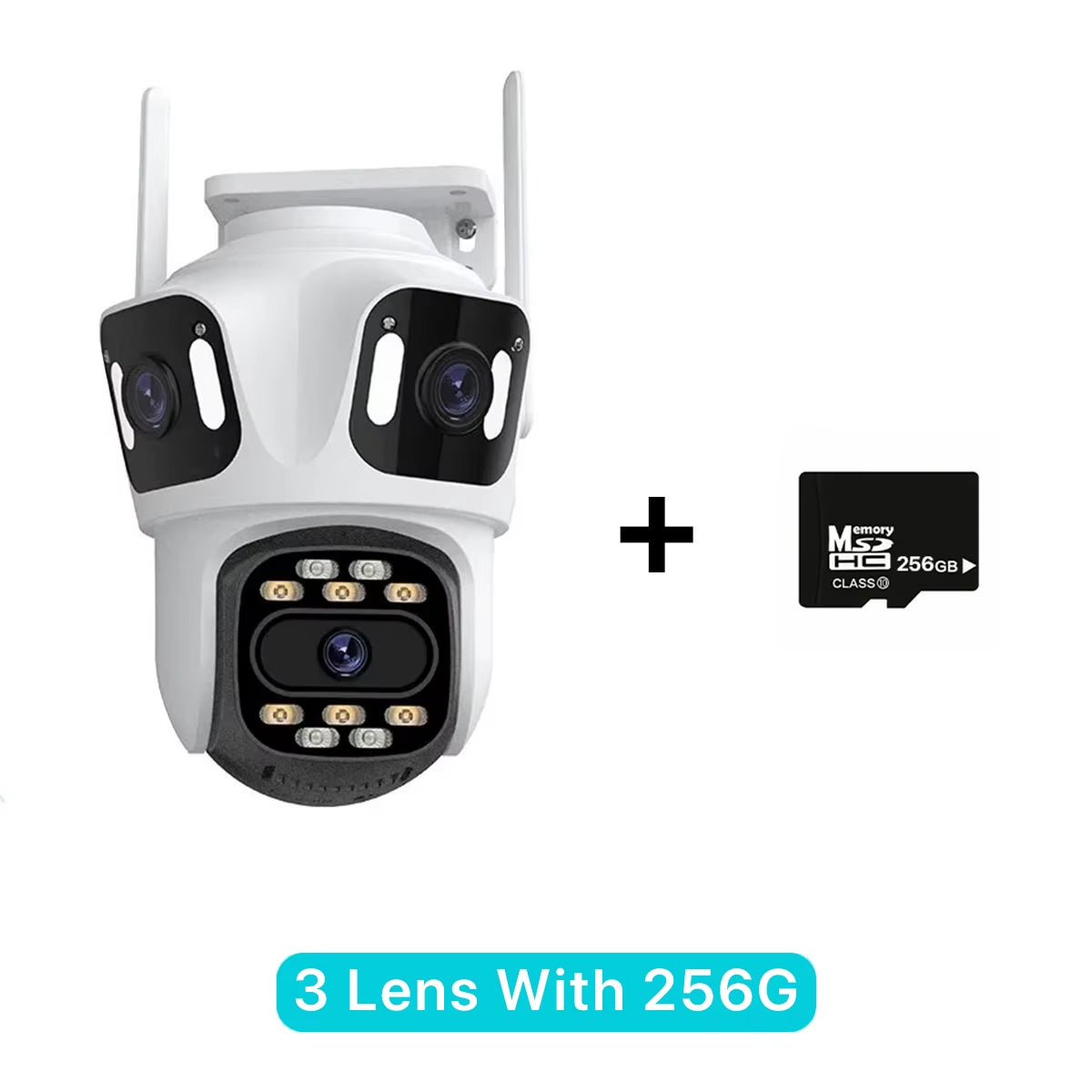 Three Lens PTZ IP Camera Outdoor HD Three Screen Wifi Security Camera Auto Tracking Dual Len Wirelss CCTV Camera Icsee