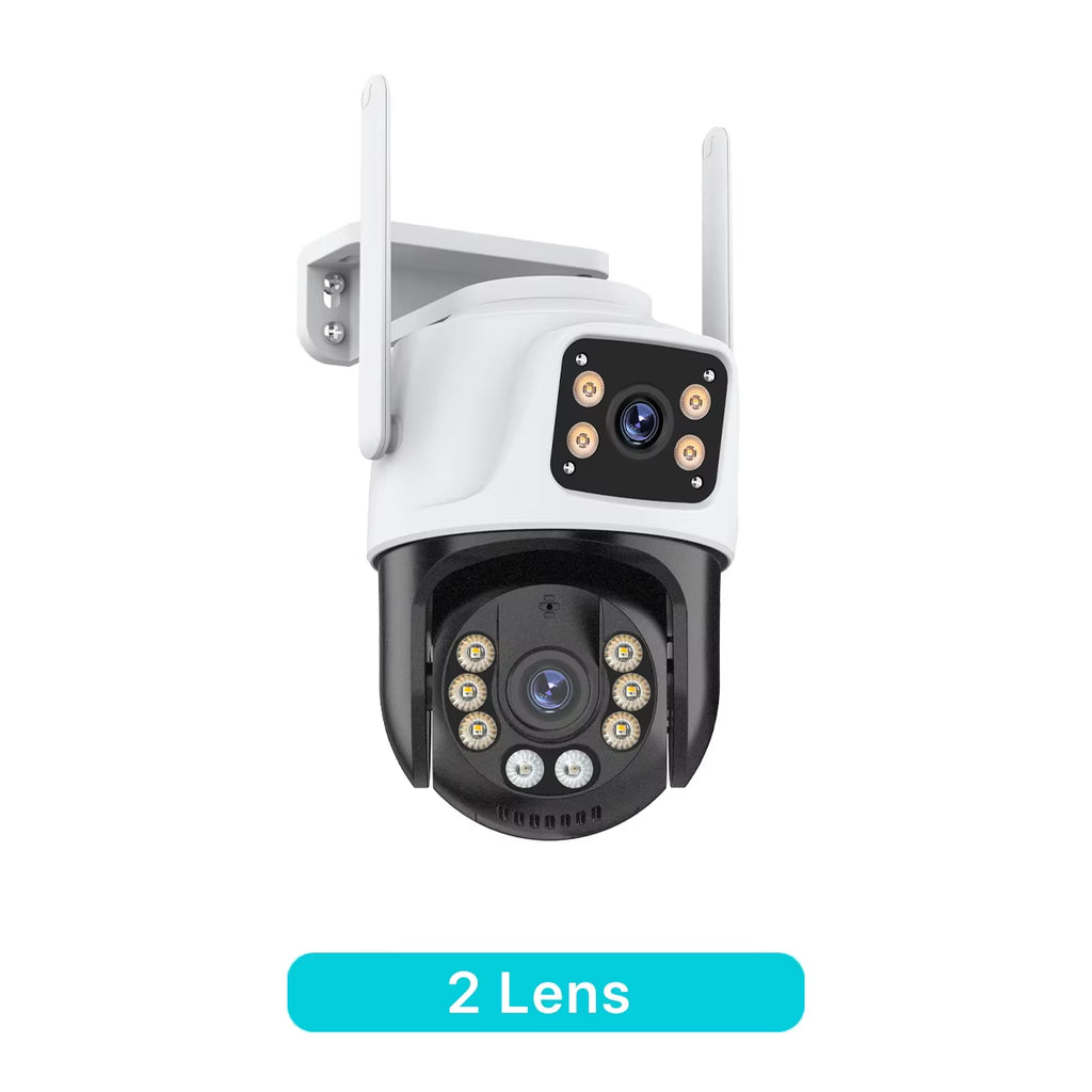 Three Lens PTZ IP Camera Outdoor HD Three Screen Wifi Security Camera Auto Tracking Dual Len Wirelss CCTV Camera Icsee