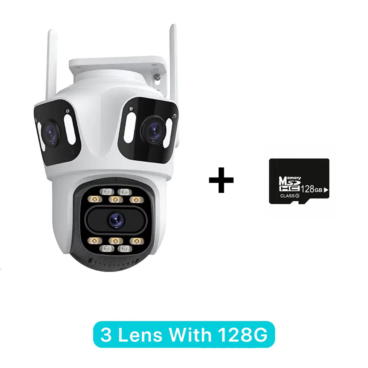 Three Lens PTZ IP Camera Outdoor HD Three Screen Wifi Security Camera Auto Tracking Dual Len Wirelss CCTV Camera Icsee